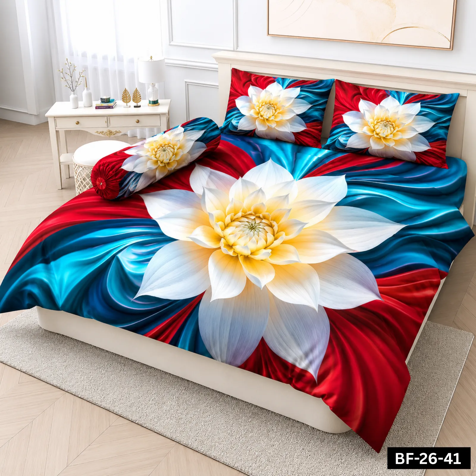 Premium Bonafide 100% France Cotton Ready-Made Bedsheet Set – 4pcs